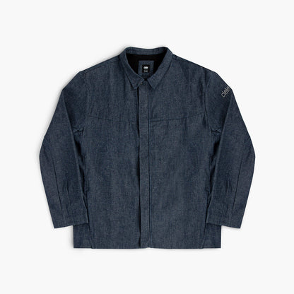 front view of ciele athletics CCJacket unisex running jacket from the Lifestyle Edition collection, in denim indigo color