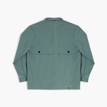 back view of ciele athletics CCJacket unisex running jacket from the Lifestyle Edition collection, in silver pine color