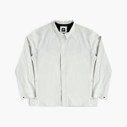 front view of ciele athletics CCJacket unisex running jacket from the Lifestyle Edition collection, in light grey color