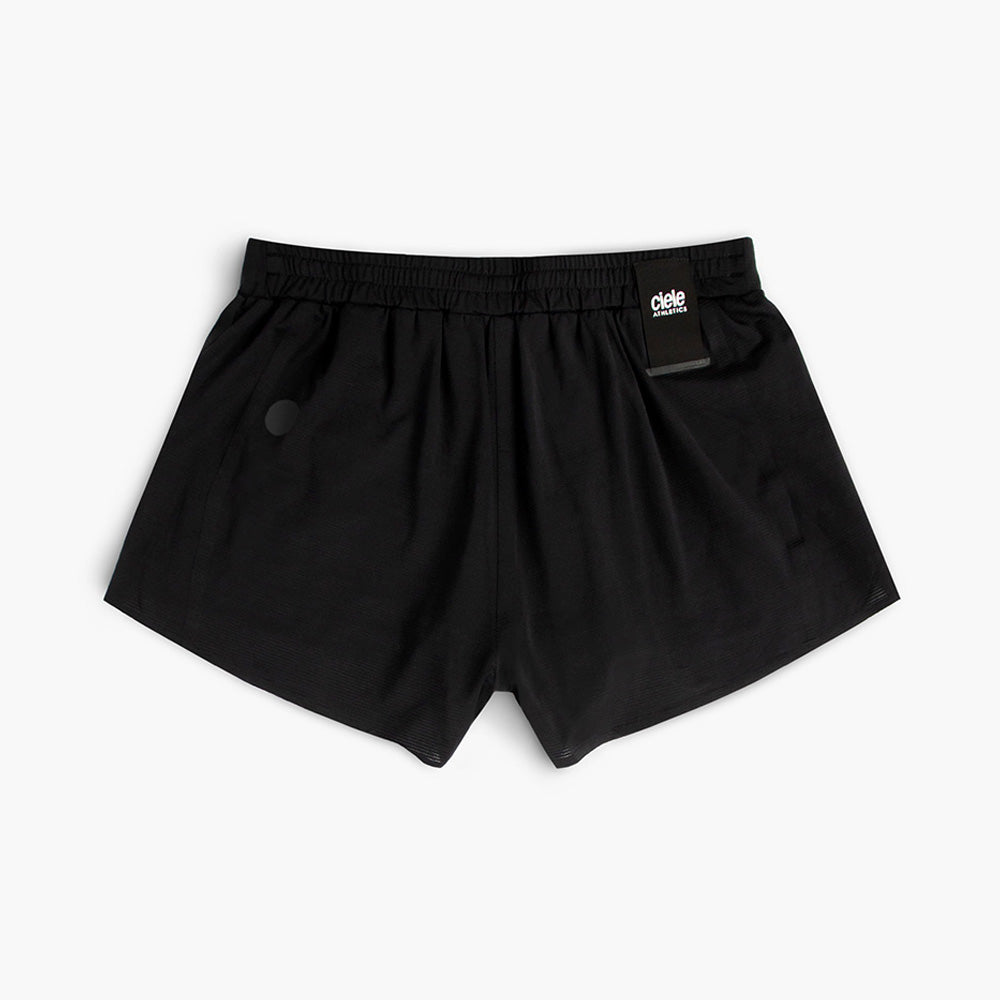 back view of the ciele athletics lightweight, race ready and performance driven short named RDShort in shadowsphinx color