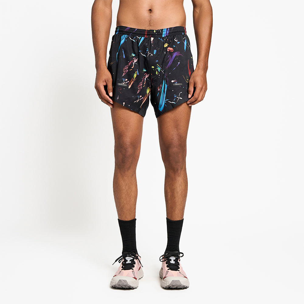 front view of ciele athletics ATShort 5 inch with liner short from the summer nights limited edition capsule, on a model
