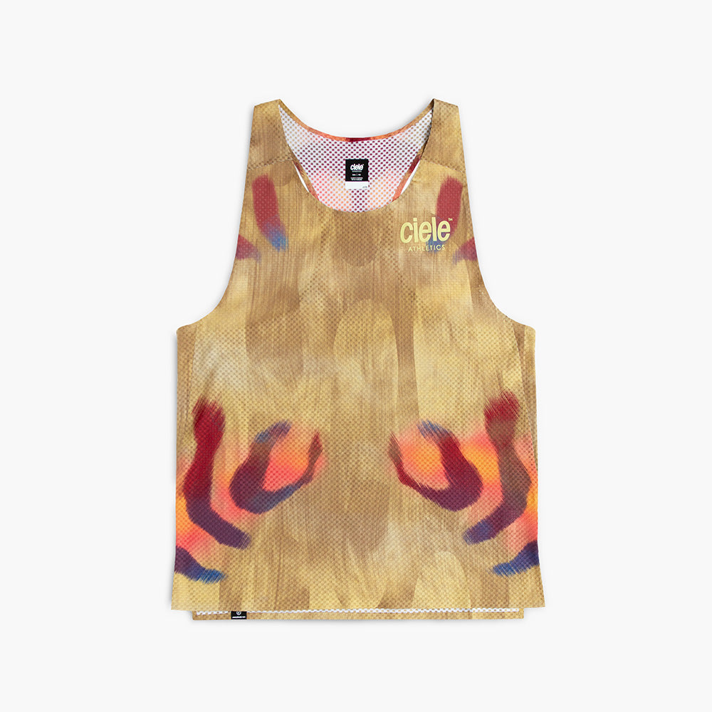 front view of the ciele athletics lightweight, race ready and performance driven singlet named RDSinglet in sphinx color