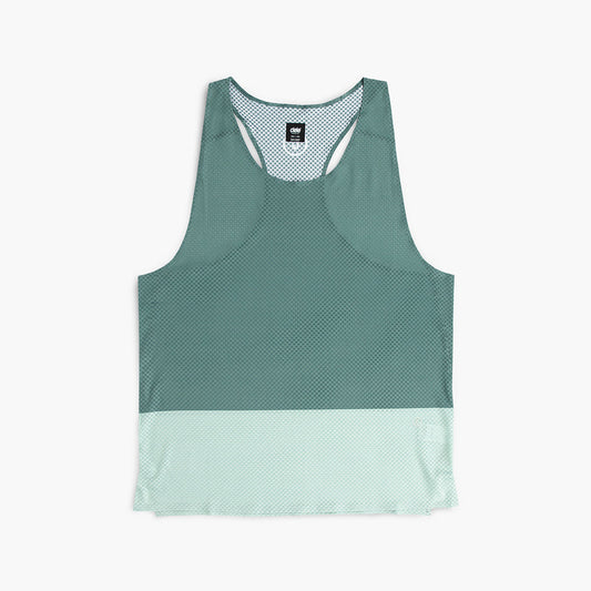 front view of the ciele athletics lightweight, race ready and performance driven singlet named RDSinglet in turquoise color, from the lifetime edition