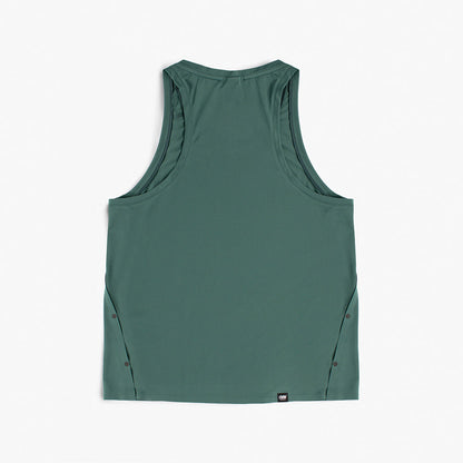 back view of ciele athletics FSTSinglet lightweight and performance driven singlet in silver pine