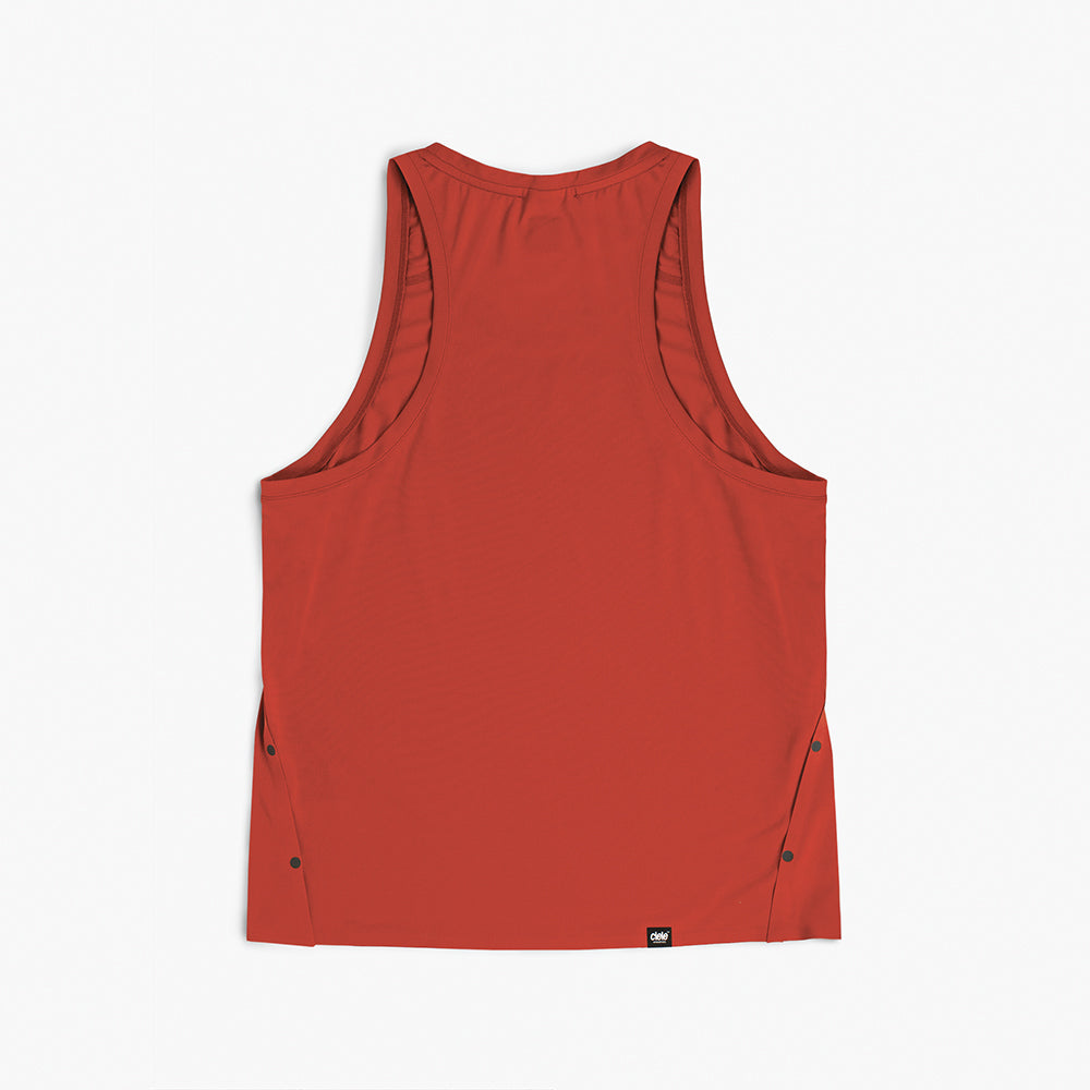 back view of ciele athletics FSTSinglet lightweight and performance driven singlet in clay