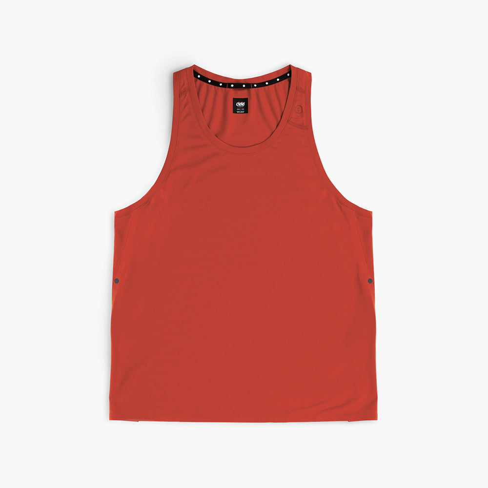 front view of ciele athletics FSTSinglet lightweight and performance driven singlet in clay