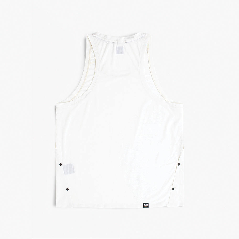 back view of ciele athletics FSTSinglet lightweight and performance driven singlet in ghost