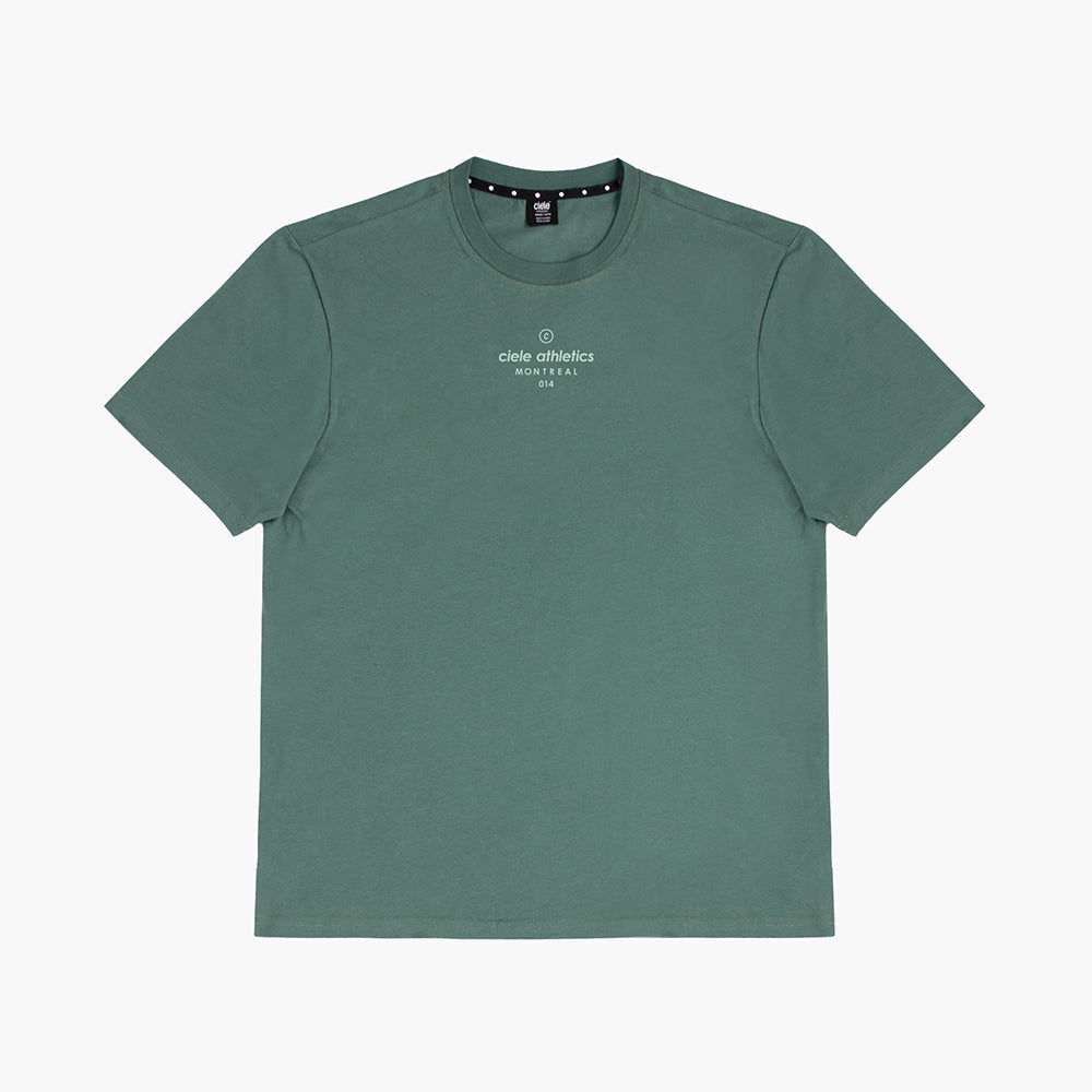 front view of ciele athletics unisex ORTShirt with the LE logo in turquoise color