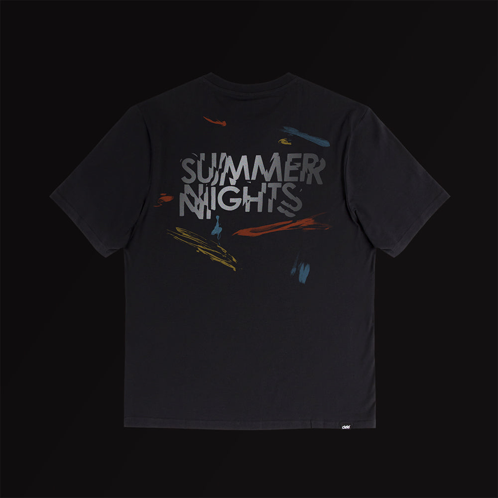 back view of ciele athletics unisex ORTShirt from the summer nights limited edition collection, focusing on reflective elements