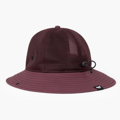 back view of the ciele athletics TRLBucket unisex running bucket hat in dark wine red color