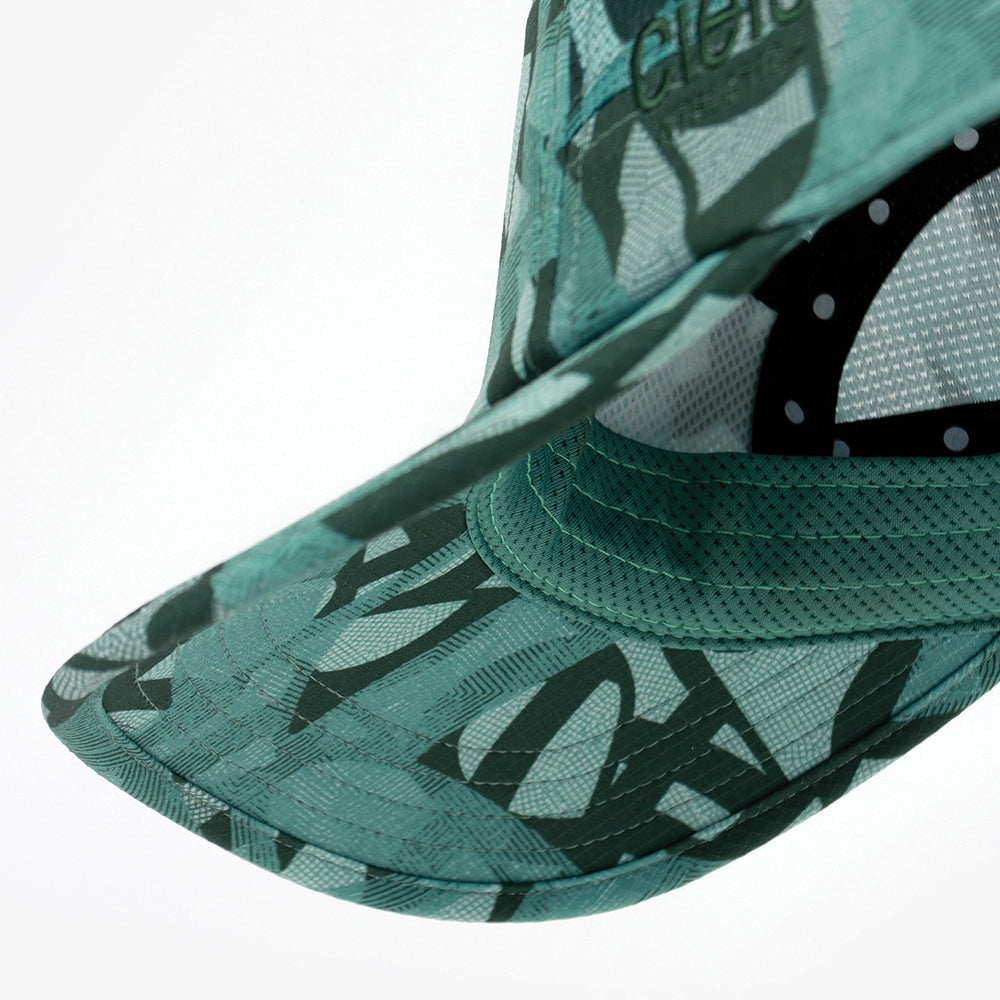 underbrim view of the ciele athletics GOCap SC Field Loopy unisex running hat in lightgrey color