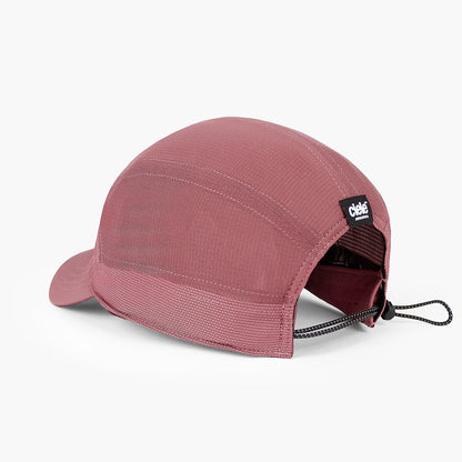 back view of the ciele athletics FTSCap unisex running hat with a curved brim in deco rose color