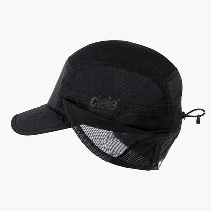 side view of ciele athletics GOCap solar unisex running hat from the Elite collection in shadowcast color, with the side shield unfolded