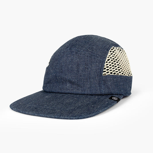 front view of ciele athletics GOCap longbrim unisex running hat with longer brim from the Lifestyle Edition collection, in denim indigo color