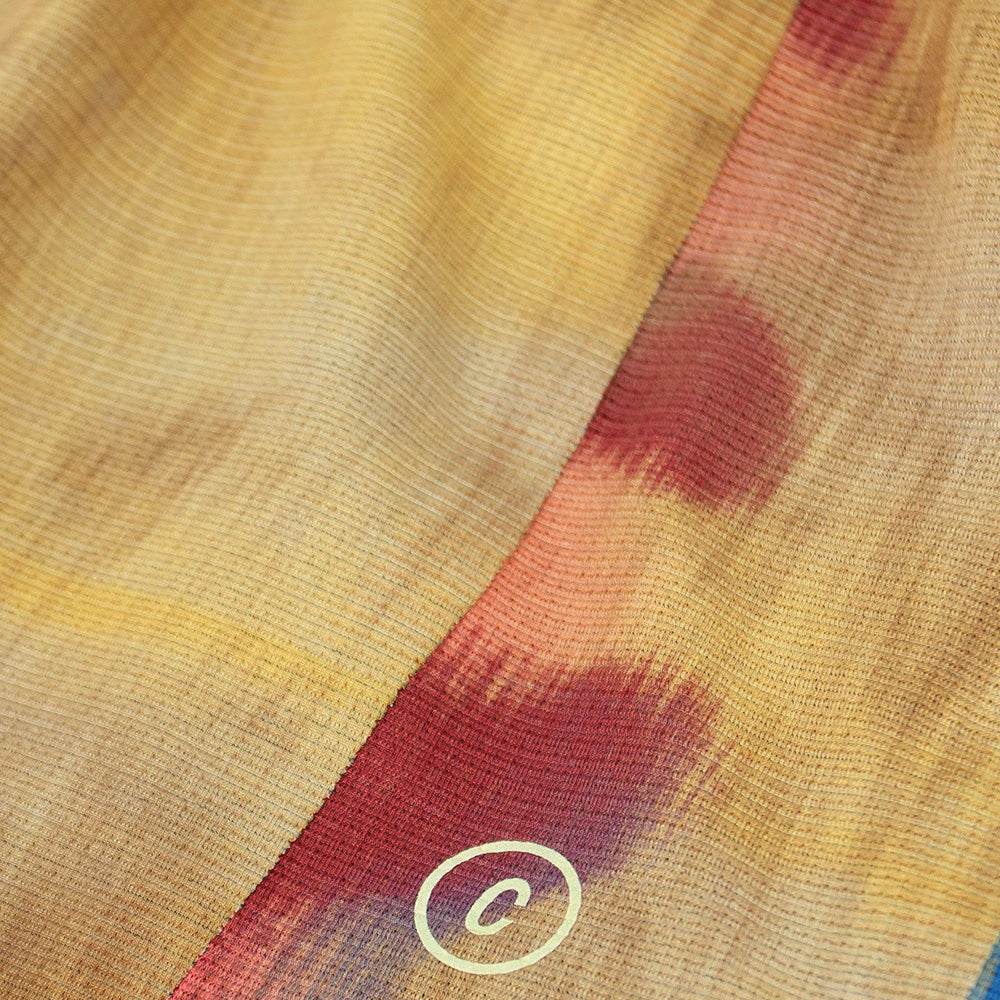 close view of the ciele c logo of the ciele athletics lightweight, race ready and performance driven short  for womens named RDShort in sphinx color