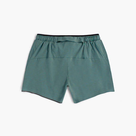 back view of ciele athletics DLYShort 4 inch with a long brief in silver pine color