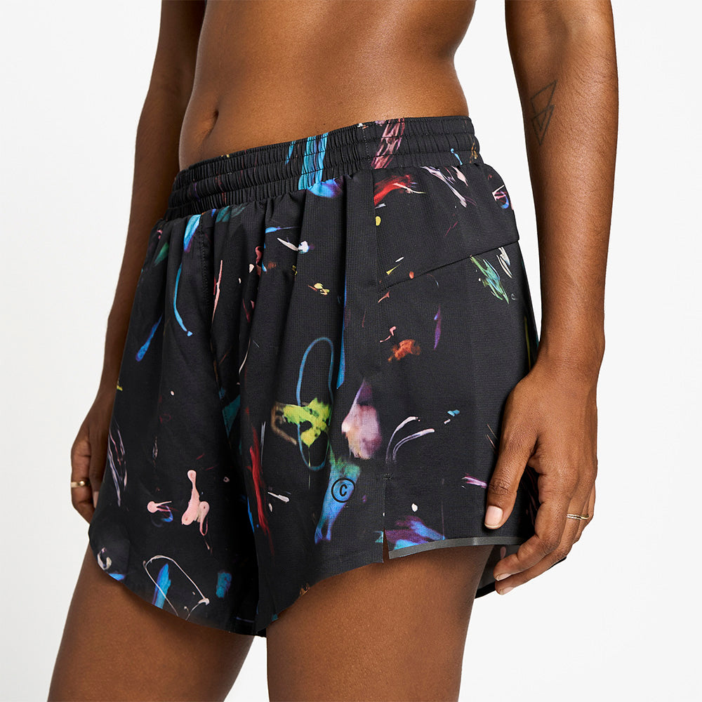 side view of ciele athletics ATShort 4 inch with liner short from the summer nights limited edition capsule, on a model