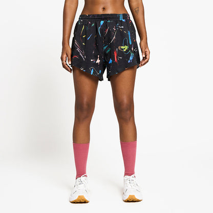 front view of ciele athletics ATShort 4 inch with liner short from the summer nights limited edition capsule, on a model