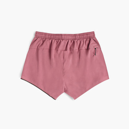 back view of ciele athletics ATShort 4 inch with liner short in deco rose color