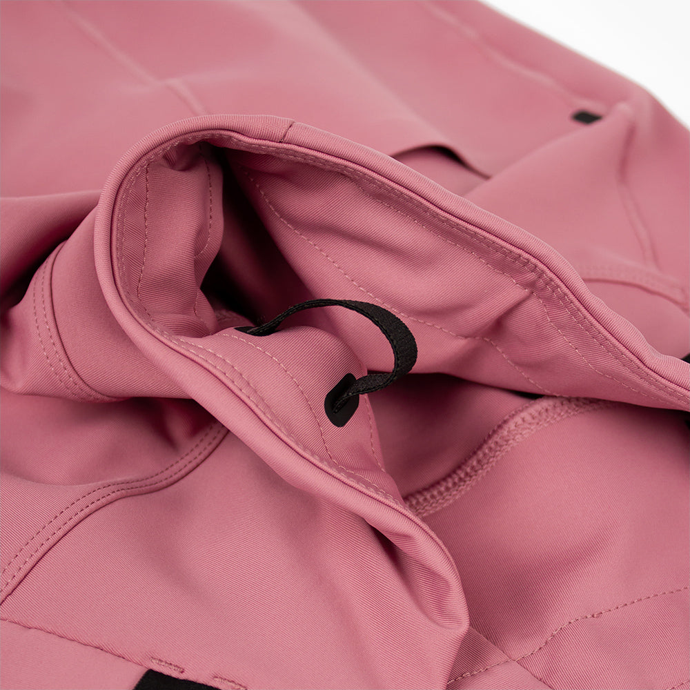 close view of waist on the ciele athletics FSTTight short running short in deco rose
