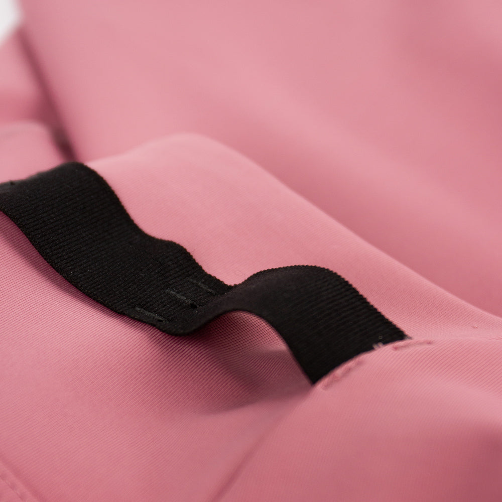 close view of the daisy chin at waist on the ciele athletics FSTTight short running short in deco rose