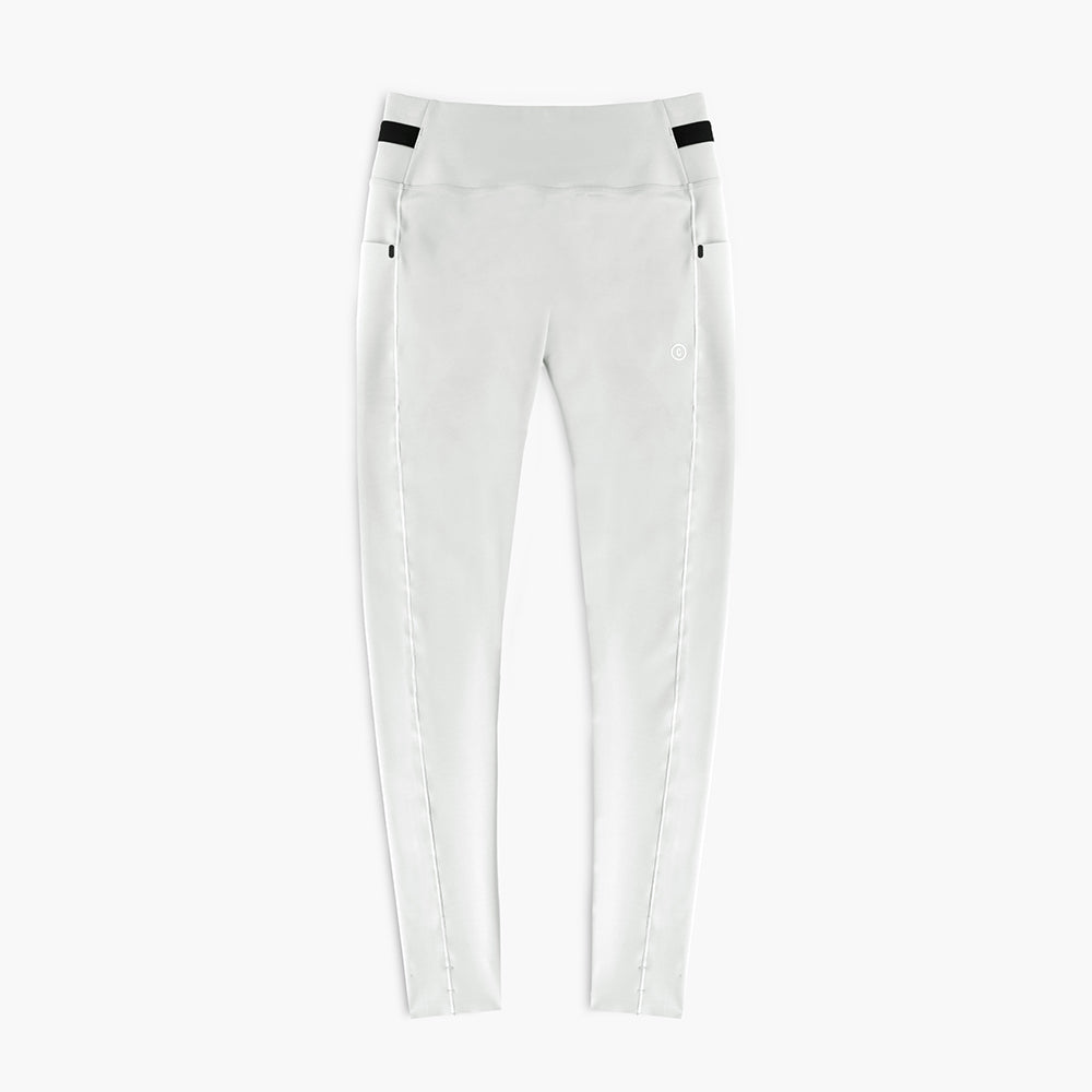 front view of ciele athletics FSTTight running tight in light grey
