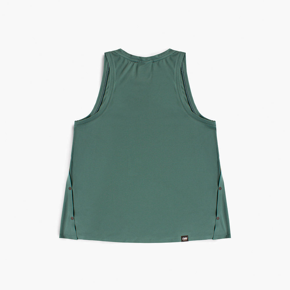 back view of ciele athletics FSTSinglet lightweight and performance driven singlet in silver pine