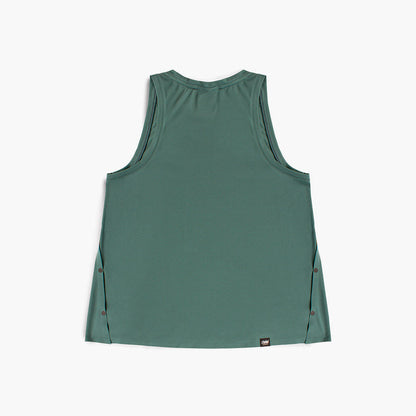 back view of ciele athletics FSTSinglet lightweight and performance driven singlet in silver pine