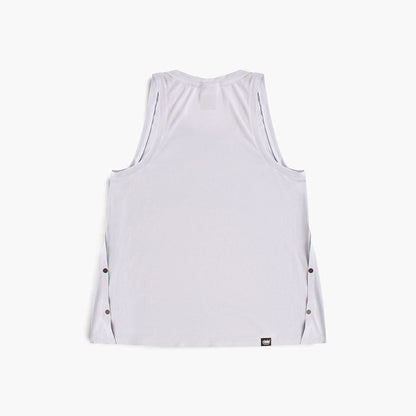 back view of ciele athletics FSTSinglet lightweight and performance driven singlet in misty lilac