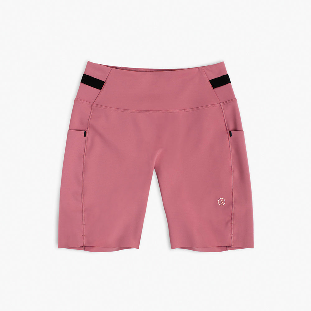 front view of ciele athletics FSTTight short running short in deco rose