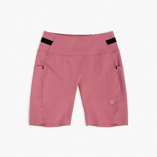front view of ciele athletics FSTTight short running short in deco rose
